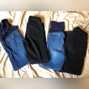 Blue and Black Denim Jeans